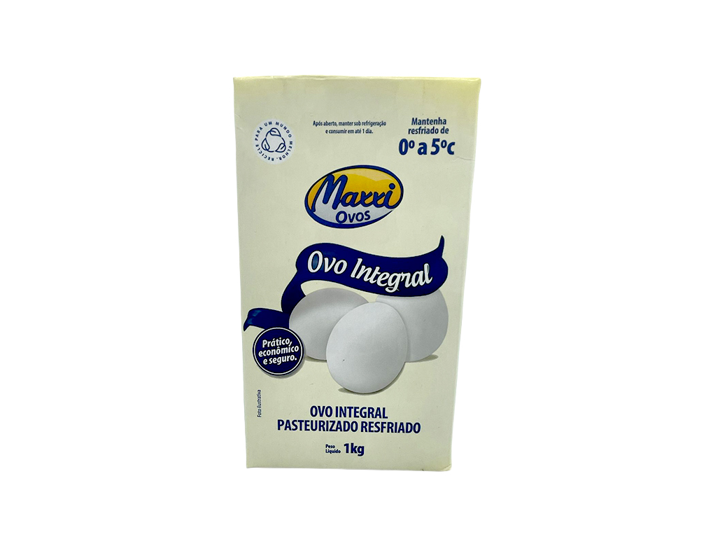 OVO INTEGRAL PASTEURIZADO RESFRIADO MAXXIOVOS 1 KG (CX 12 UN)